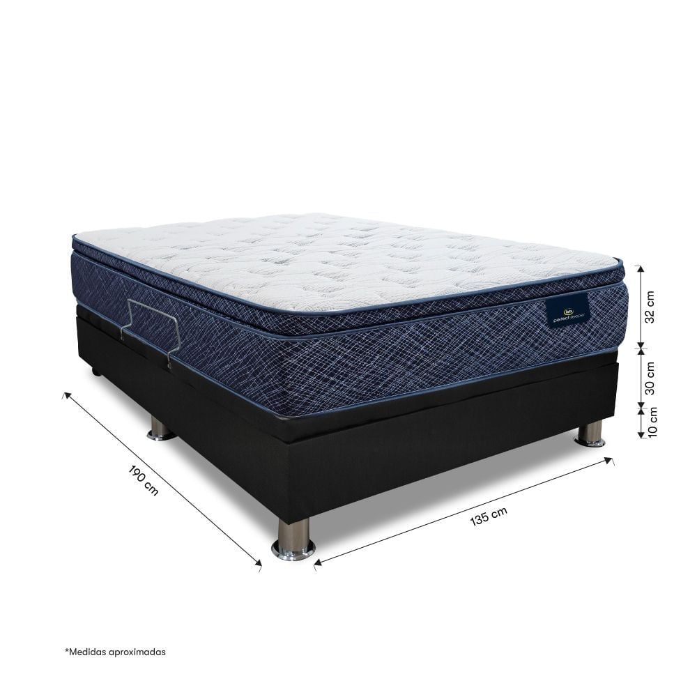 CAMA BOXET SERTA KENYA 2 PLAZAS GRIS - 3