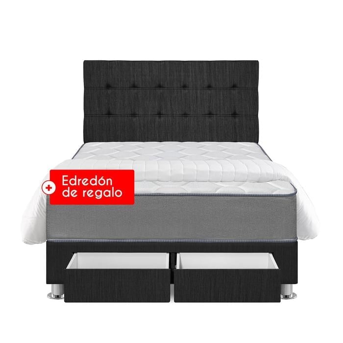 DORMITORIO AMERICANO FORLI 100 2 PLAZAS POLARIS CON CAJONES - 1