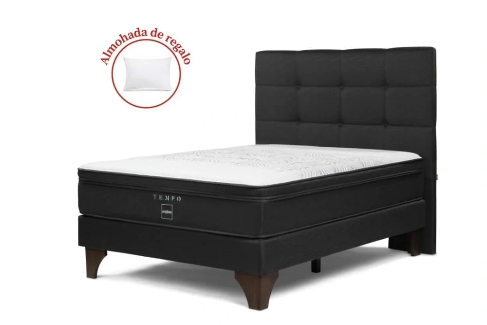 DORMITORIO EUROPEO ROSEN TEMPO 2 PLAZAS ISSEY GRAFITO + 2 ALMOHADAS - 2