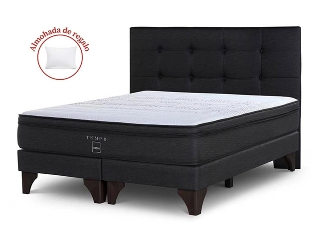 DORMITORIO EUROPEO ROSEN TEMPO QUEEN ISSEY GRAFITO + 2 ALMOHADAS - 2
