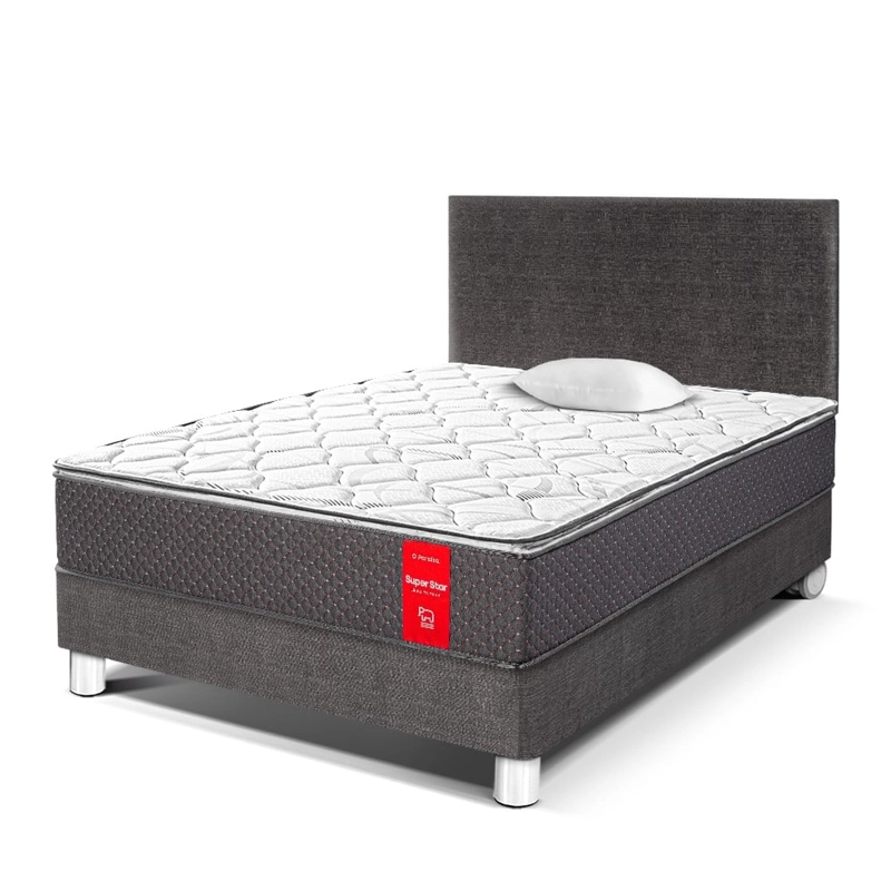 DORMITORIO PARAÍSO SUPER STAR 1.5 PLAZAS ACERO + 1 ALMOHADA + PROTECTOR - 1