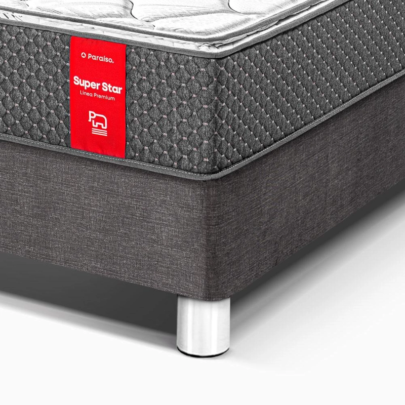 DORMITORIO PARAÍSO SUPER STAR 1.5 PLAZAS ACERO + 1 ALMOHADA + PROTECTOR - 2