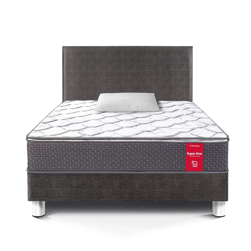 DORMITORIO PARAÍSO SUPER STAR 1.5 PLAZAS ACERO + 1 ALMOHADA + PROTECTOR - 3