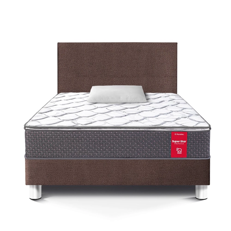 DORMITORIO AMERICANO PARAÍSO SUPER STAR 1.5 PLAZAS CHOCOLATE + 1 ALMOHADA + PROTECTOR - 3
