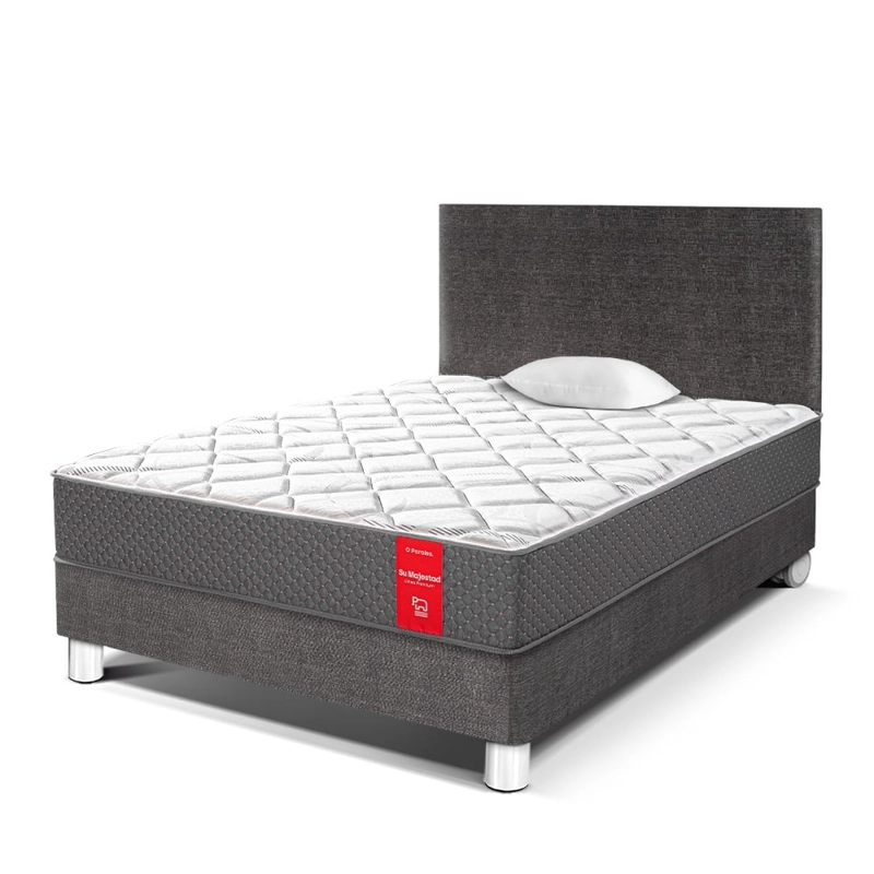 DORMITORIO AMERICANO PARAÍSO SU MAJESTAD DE LUJO 1.5 PLAZAS   ACERO + 1 ALMOHADA + PROTECTOR - 1