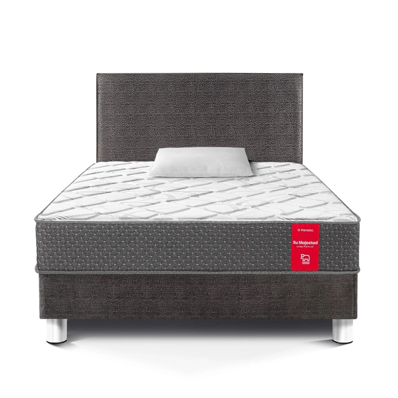 DORMITORIO AMERICANO PARAÍSO SU MAJESTAD DE LUJO 1.5 PLAZAS   ACERO + 1 ALMOHADA + PROTECTOR - 3