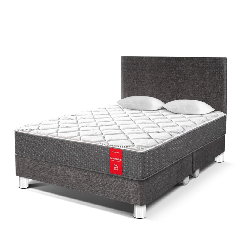 DORMITORIO PARAÍSO SU MAJESTAD DE LUJO KING   ACERO + 2 ALMOHADAS + PROTECTOR - 1