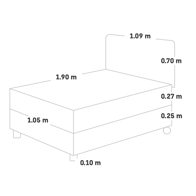 DORMITORIO AMERICANO PARAÍSO MEDALLÓN 1.5 PLAZAS ERGOSOFT ACERO + 1 ALMOHADA + PROTECTOR - 5