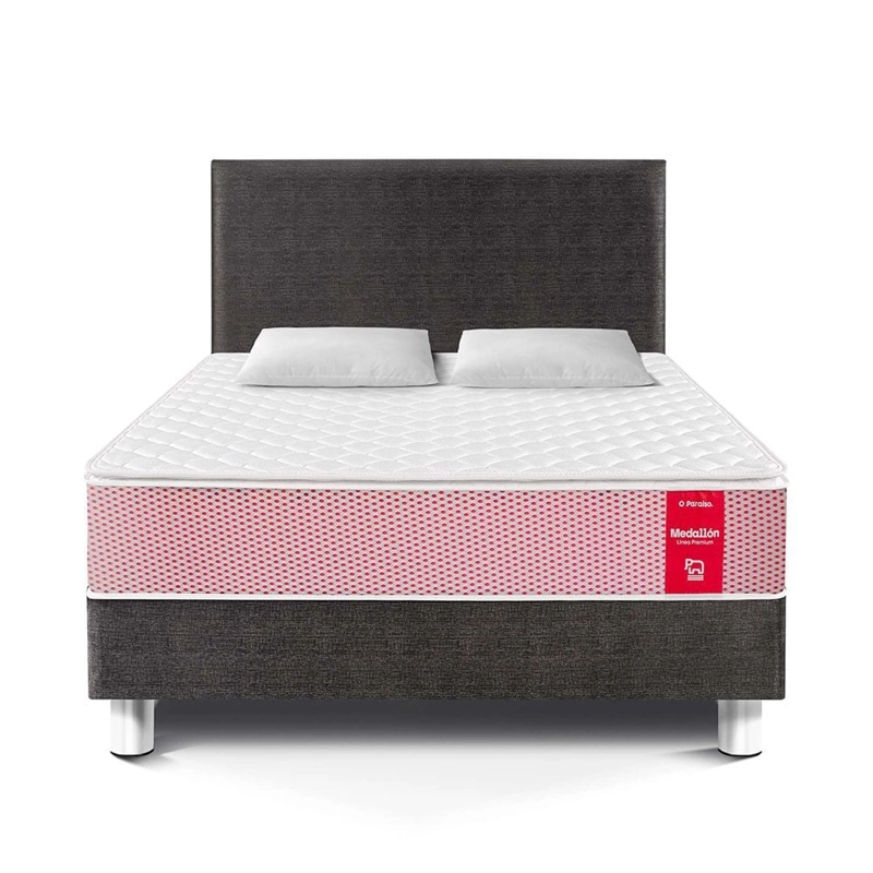 DORMITORIO PARAÍSO MEDALLÓN QUEEN ERGOSOFT ACERO + 2 ALMOHADAS + PROTECTOR - 3
