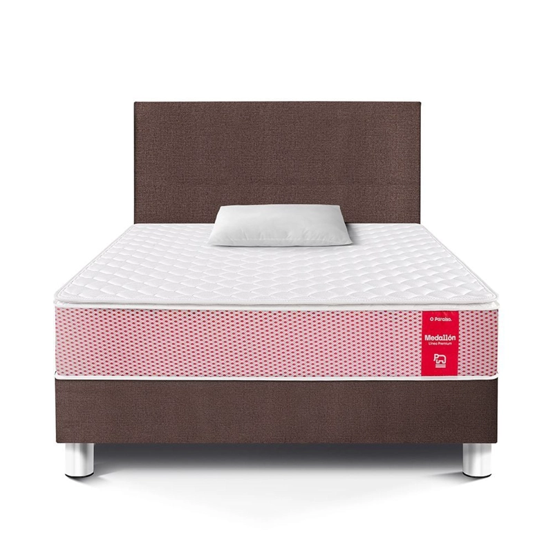 DORMITORIO PARAÍSO MEDALLÓN 1.5 PLAZAS ERGOSOFT CHOCOLATE + 1 ALMOHADA + PROTECTOR - 3