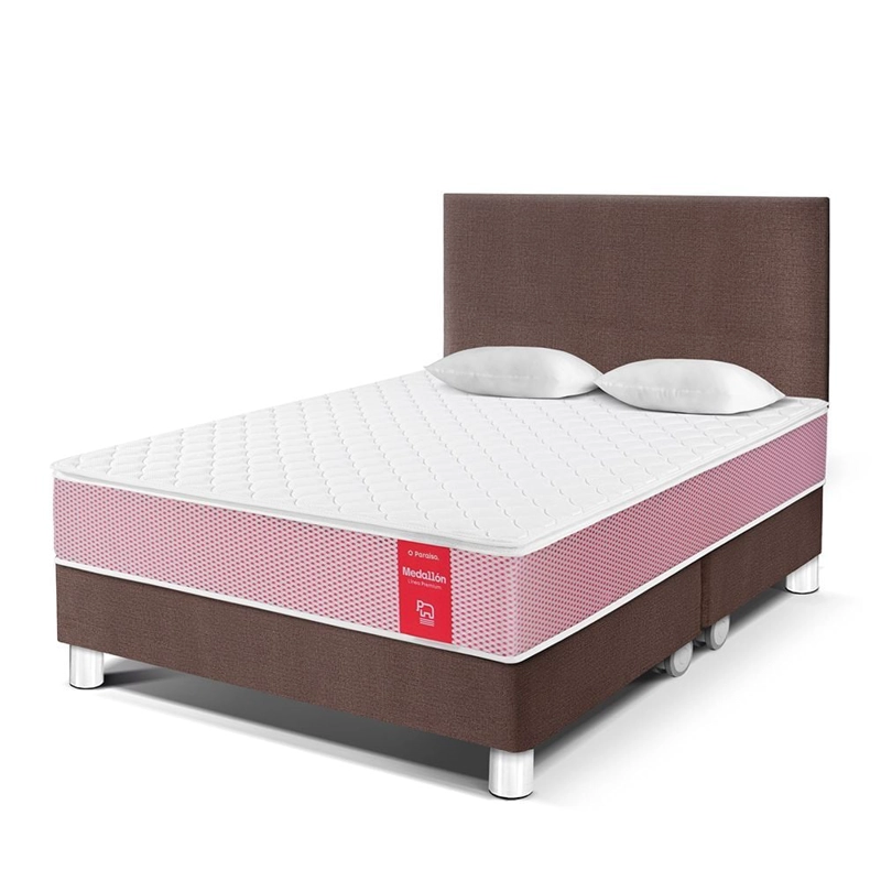 DORMITORIO PARAÍSO MEDALLÓN QUEEN ERGOSOFT CHOCOLATE + 2 ALMOHADAS + PROTECTOR - 1