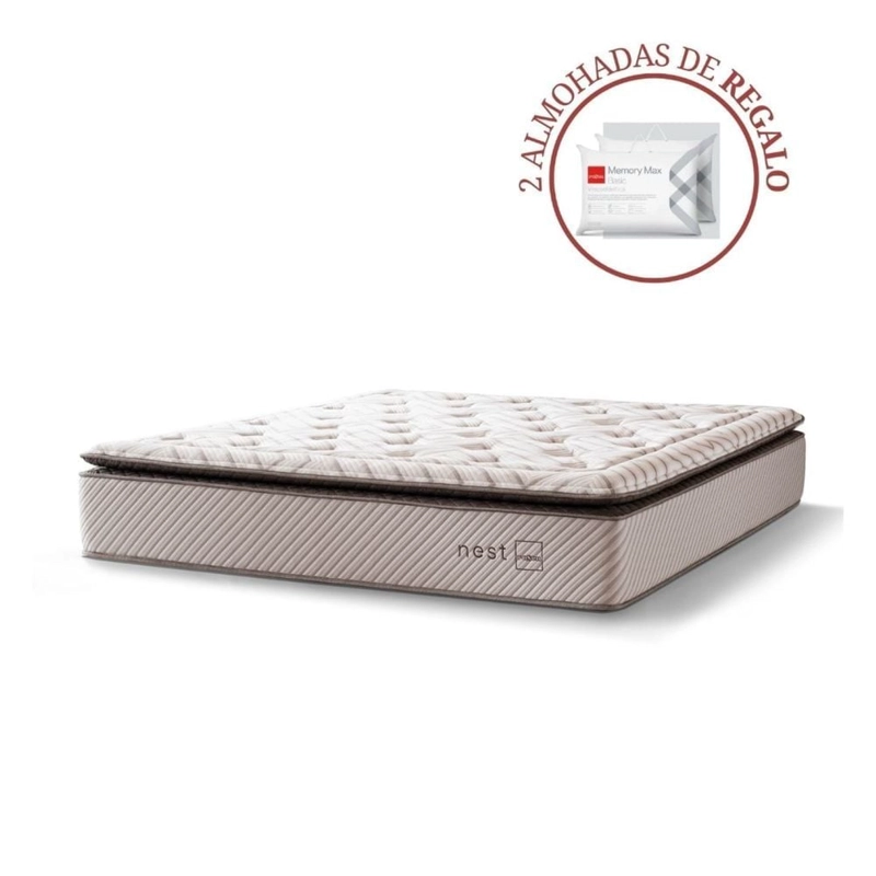 COLCHÓN ROSEN NEST KING + 2 ALMOHADAS MEMORY MAX - 1