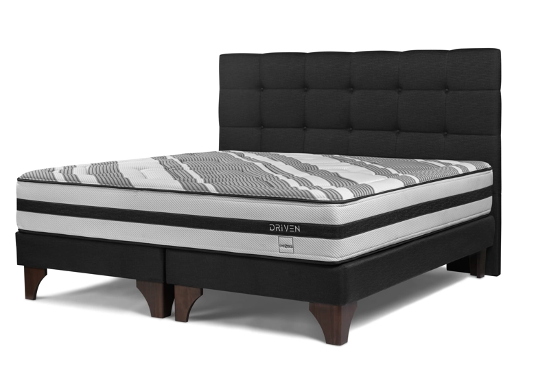 DORMITORIO EUROPEO ROSEN DRIVEN KING ISSEY GRAFITO + 2 VELADORES + 2 ALMOHADAS MEMORY MAX - 2