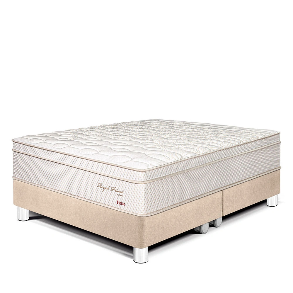 CAMA PARAÍSO ROYAL PRINCE QUEEN CHAMPAGNE + 2 ALMOHADAS VISCOELÁSTICAS - 1