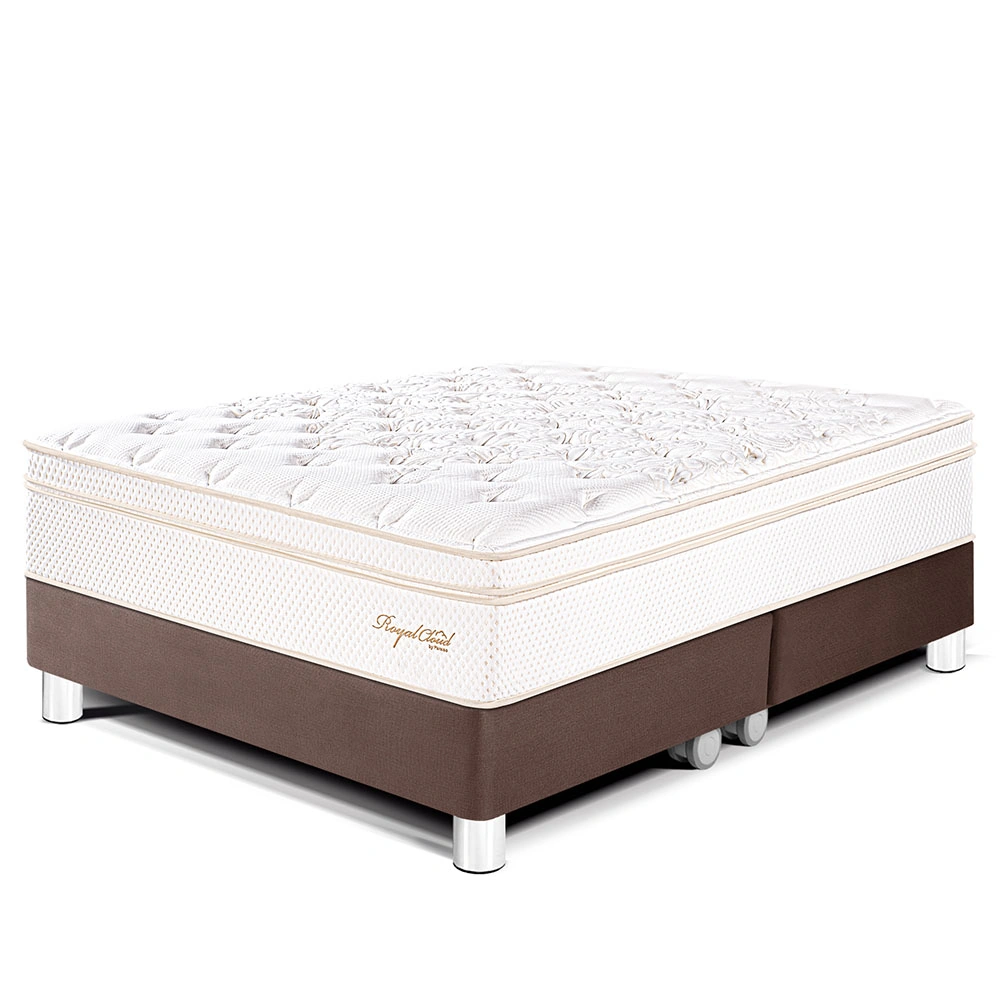 CAMA PARAÍSO ROYAL CLOUD QUEEN CHOCOLATE + 2 ALMOHADAS VISCOELÁSTICAS - 1