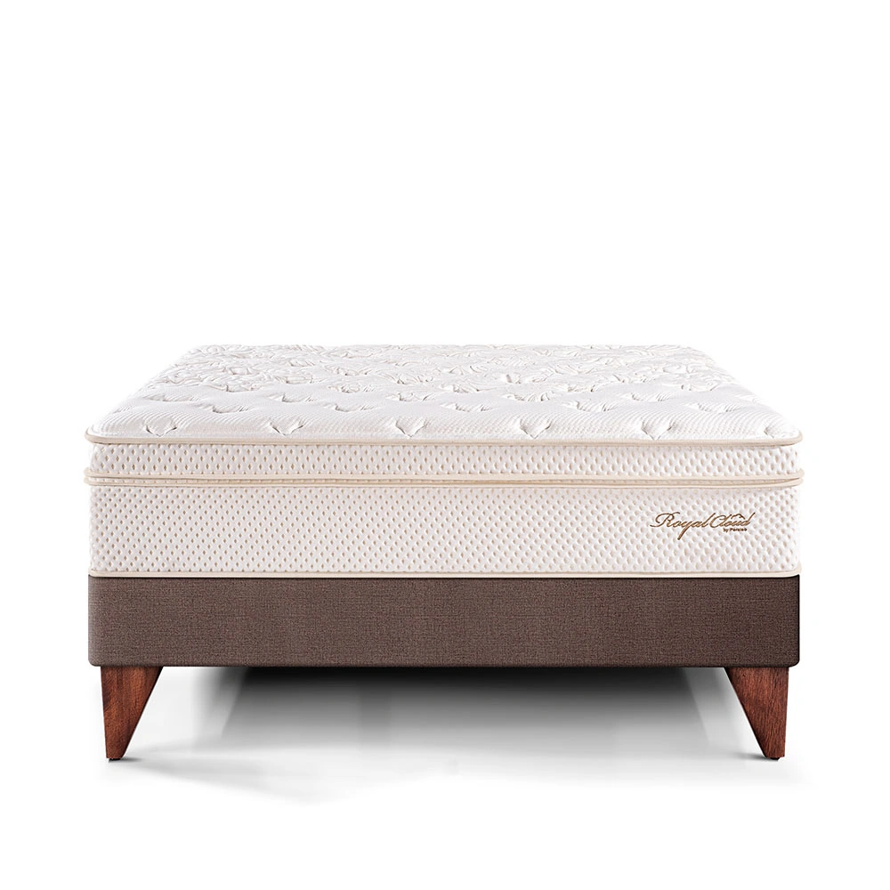 CAMA EUROPEA PARAÍSO ROYAL CLOUD QUEEN CHOCOLATE + 2 ALMOHADAS VISCOELÁSTICAS - 3