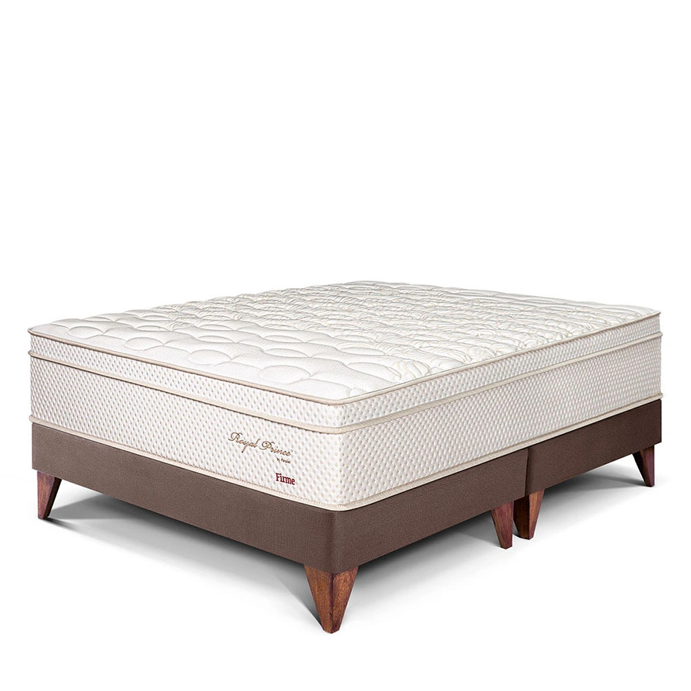 CAMA EUROPEA PARAÍSO ROYAL PRINCE QUEEN CHOCOLATE + 2 ALMOHADAS VISCOELÁSTICAS - 1