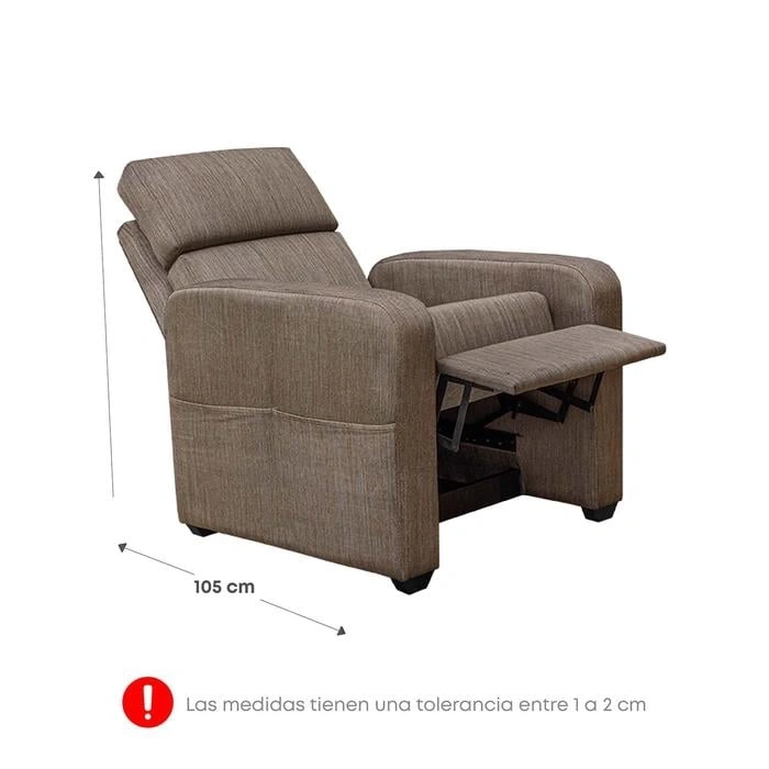 DORMITORIO CON CAJONES FORLI POLARIS 2 PLAZAS + RECLINABLE FE + 2 ALMOHADAS - 5