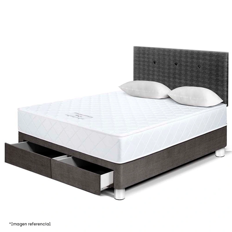 DORMITORIO AMERICANO CON CAJONES PARAÍSO MILANO 2 PLAZAS + 2 ALMOHADAS + PROTECTOR - 2