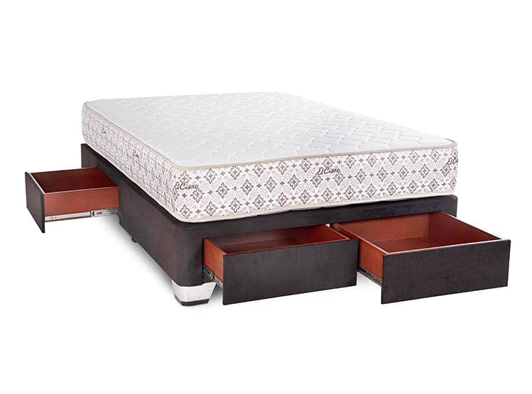 CAMA EUROPEA EL CISNE CON CAJONES BASIC 2 PLAZAS - 1