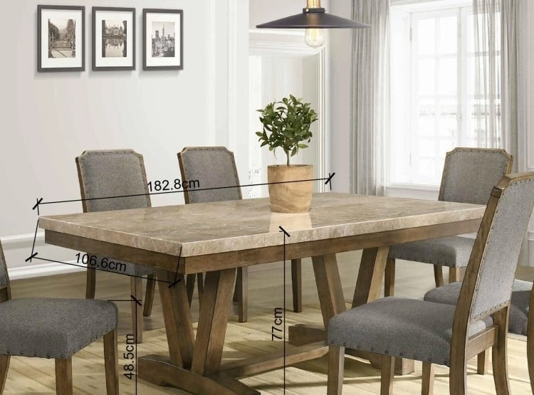 JUEGO COMEDOR RIPLEY HOME HAGEN 6 SILLAS MÁRMOL - 2