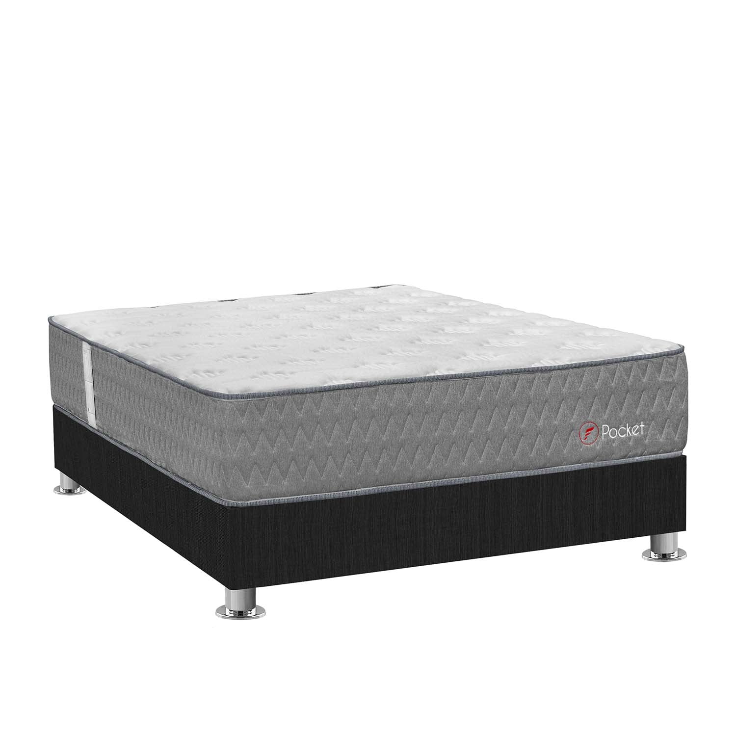 CAMA AMERICANA FORLI POCKET 1.5 PLAZAS GRIS - 1
