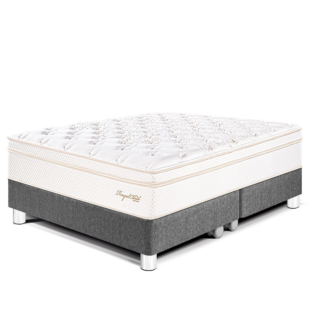 CAMA PARAÍSO ROYAL CLOUD QUEEN GRIS + 2 ALMOHADAS VISCOELÁSTICAS - 1