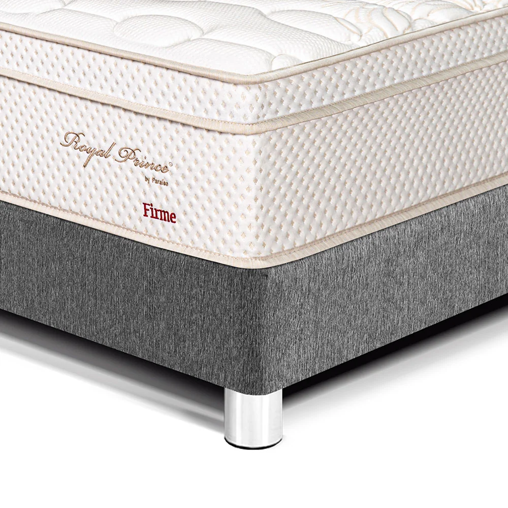 CAMA PARAÍSO ROYAL PRINCE 2 PLAZAS GRIS + 2 ALMOHADAS VISCOELÁSTICAS - 2