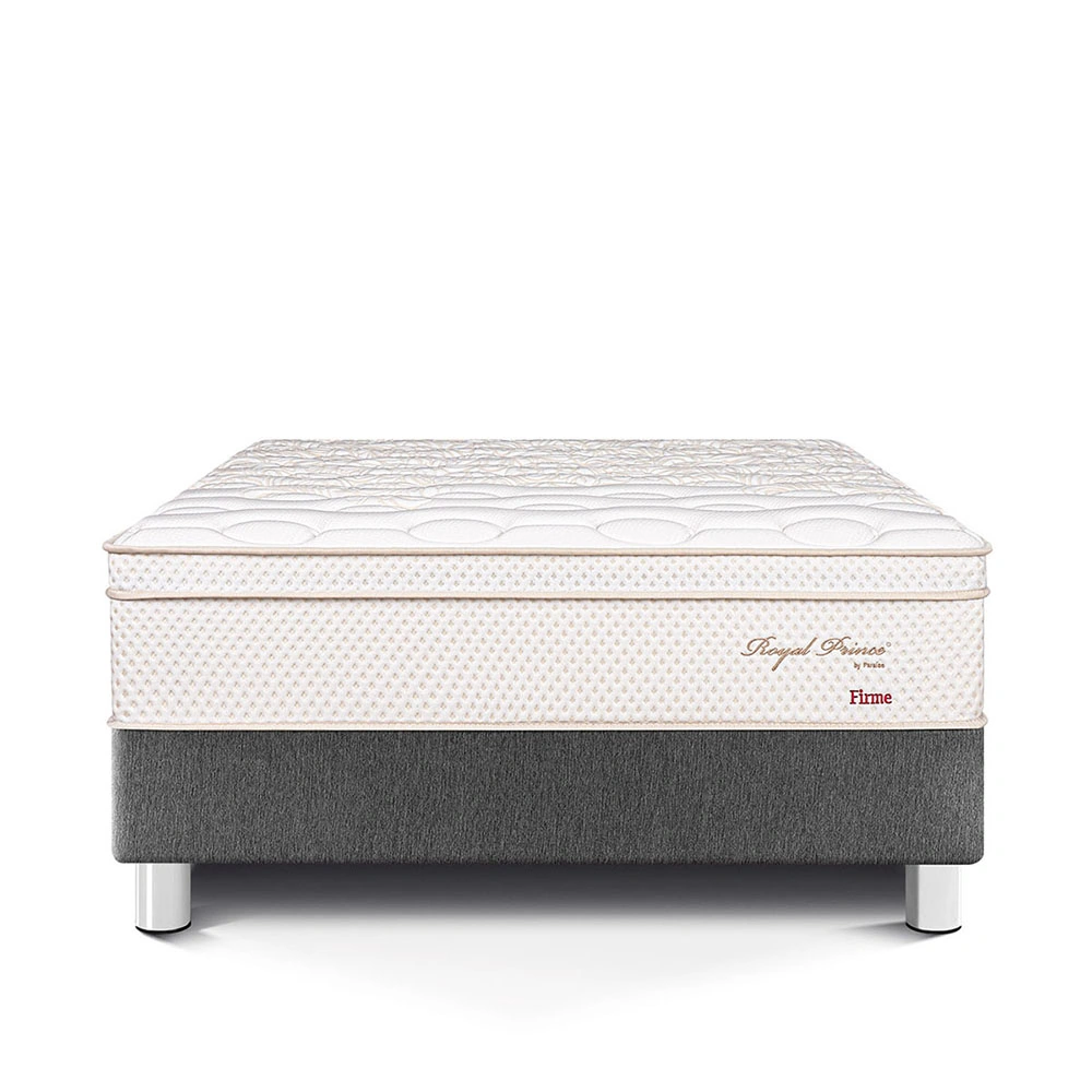 CAMA PARAÍSO ROYAL PRINCE 2 PLAZAS GRIS + 2 ALMOHADAS VISCOELÁSTICAS - 3