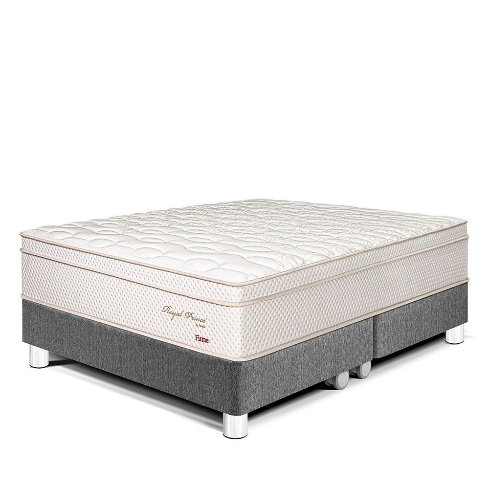 CAMA PARAÍSO ROYAL PRINCE QUEEN GRIS + 2 ALMOHADAS VISCOELÁSTICAS - 1