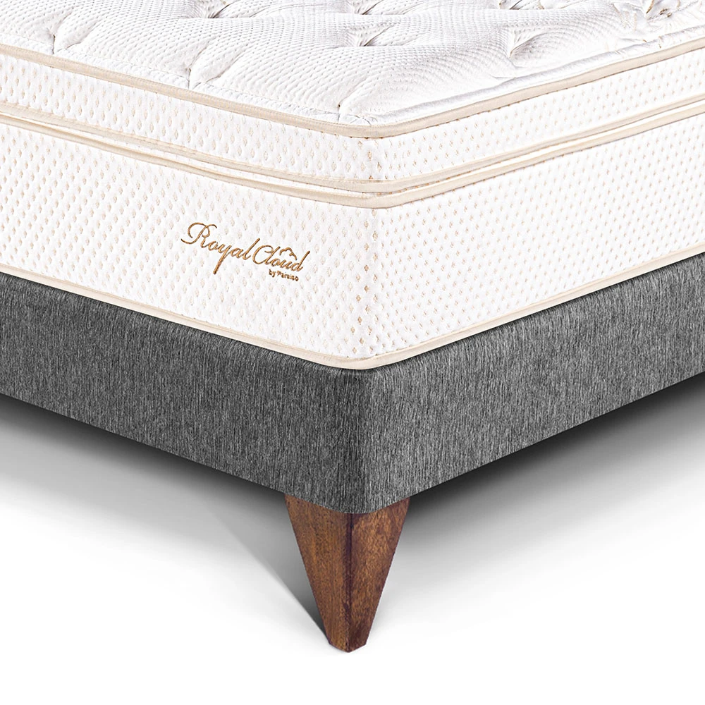 CAMA EUROPEA PARAÍSO ROYAL CLOUD KING GRIS + 2 ALMOHADAS VISCOELÁSTICAS - 2