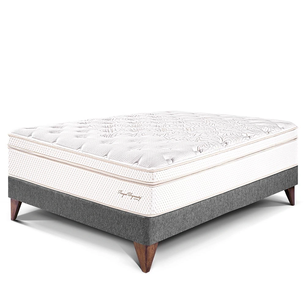 CAMA EUROPEA PARAÍSO ROYAL DYNASTY 1.5 PLAZAS GRIS + 1 ALMOHADA VISCOELÁSTICA - 1