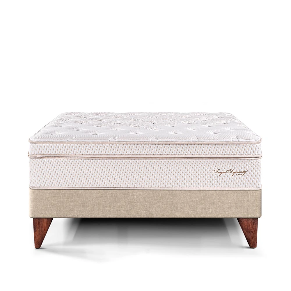 CAMA EUROPEA PARAÍSO ROYAL DYNASTY 2 PLAZAS CHAMPAGNE + 2 ALMOHADAS VISCOELÁSTICAS - 3