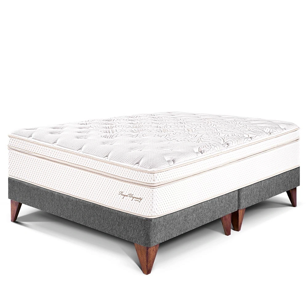 CAMA EUROPEA PARAÍSO ROYAL DYNASTY QUEEN GRIS + 2 ALMOHADAS VISCOELÁSTICAS - 1