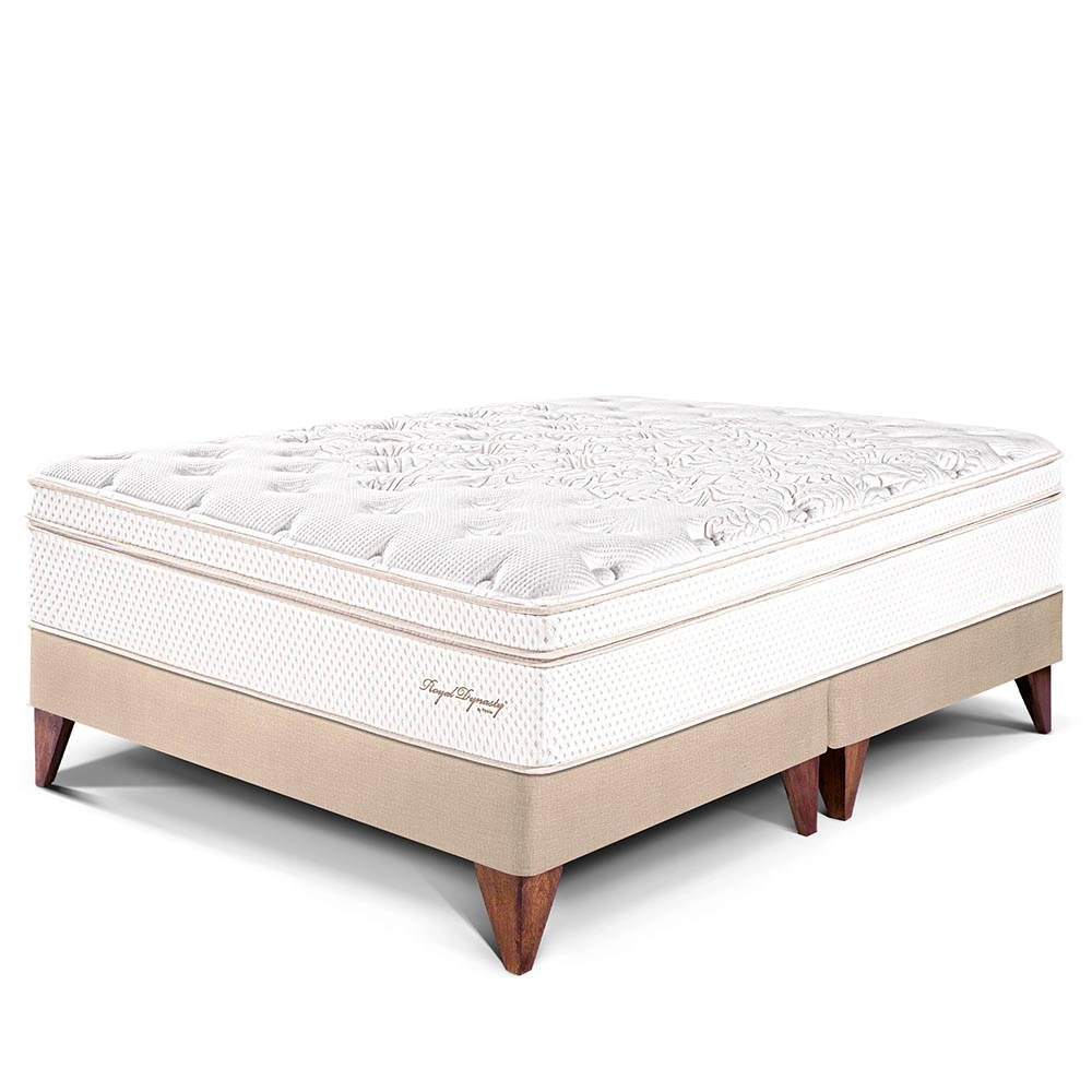 CAMA EUROPEA PARAÍSO ROYAL DYNASTY QUEEN CHAMPAGNE + 2 ALMOHADAS VISCOELÁSTICAS - 1