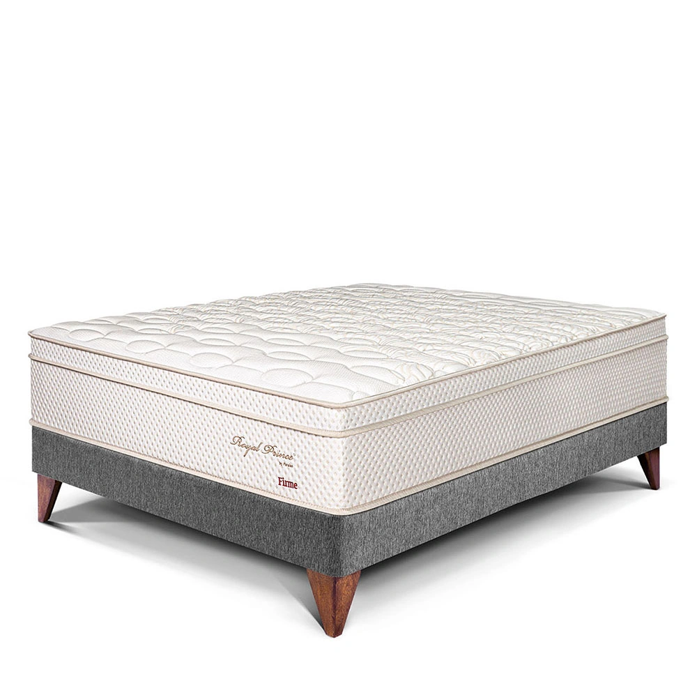 CAMA EUROPEA PARAÍSO ROYAL PRINCE 1.5 PLAZAS GRIS + 1 ALMOHADA VISCOELÁSTICA - 1