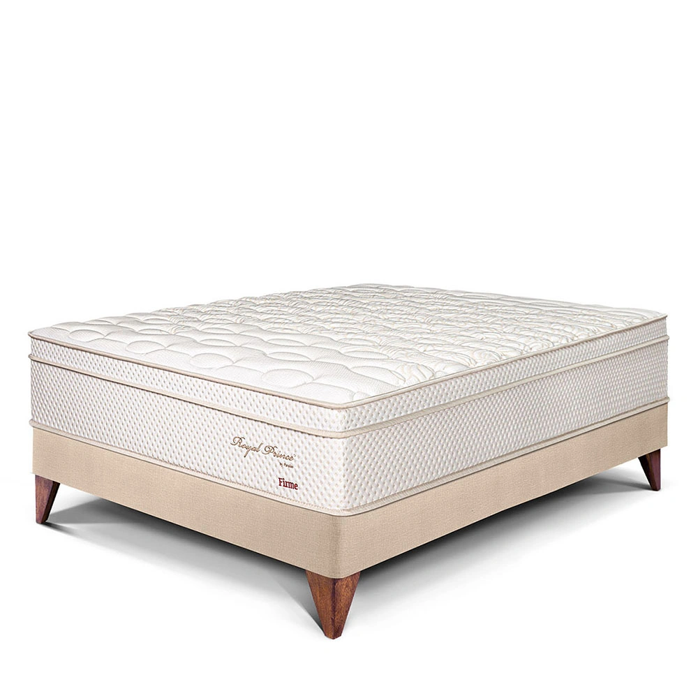 CAMA EUROPEA PARAÍSO ROYAL PRINCE 2 PLAZAS CHAMPAGNE + 2 ALMOHADAS VISCOELÁSTICAS - 1