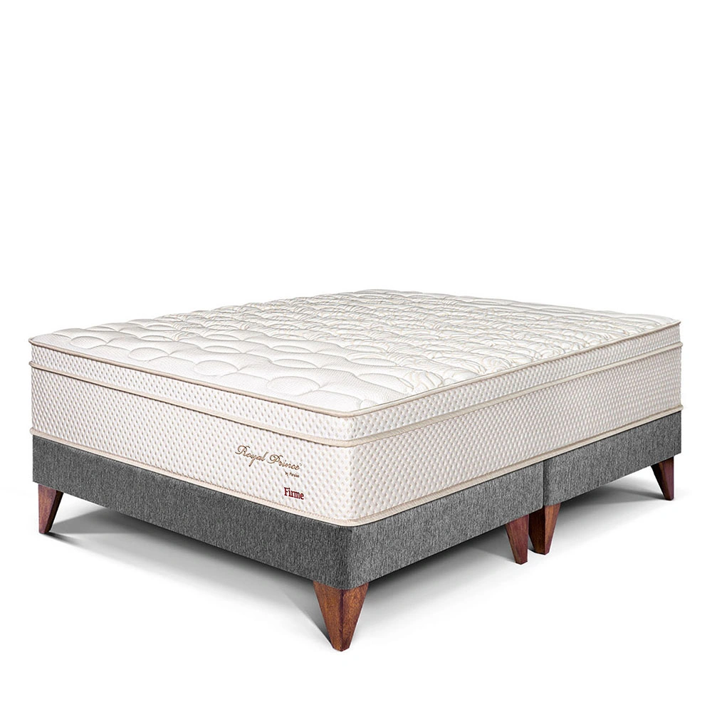 CAMA EUROPEA PARAÍSO ROYAL PRINCE KING GRIS + 2 ALMOHADAS VISCOELÁSTICAS - 1