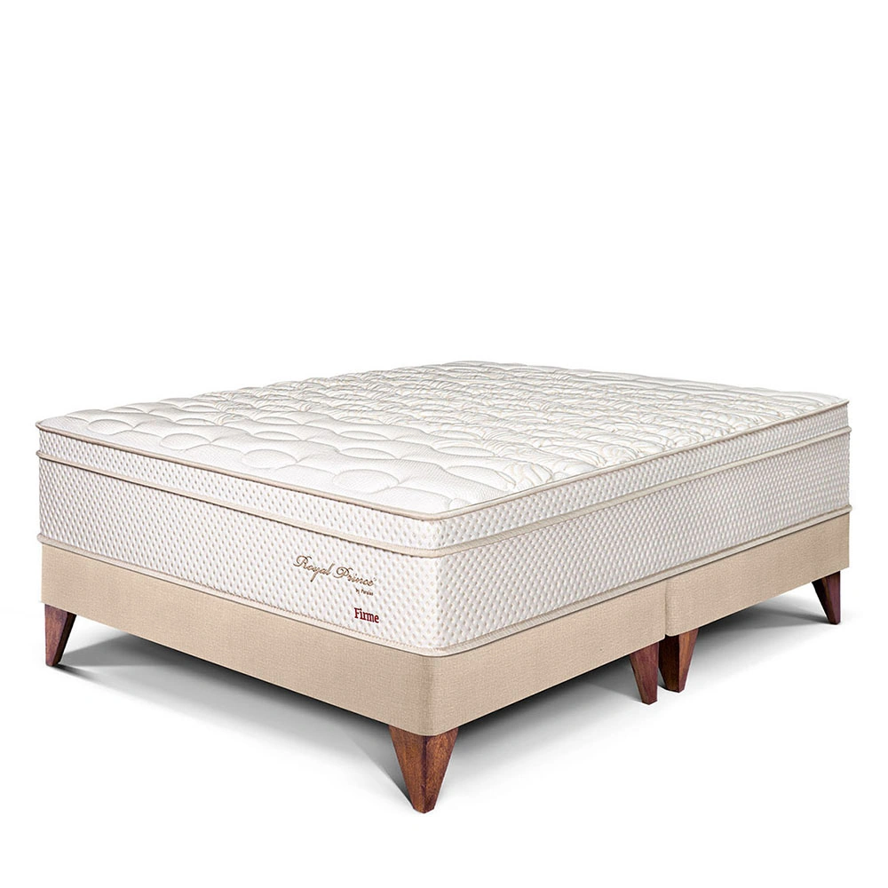 CAMA EUROPEA PARAÍSO ROYAL PRINCE KING CHAMPAGNE + 2 ALMOHADAS VISCOELÁSTICAS - 1