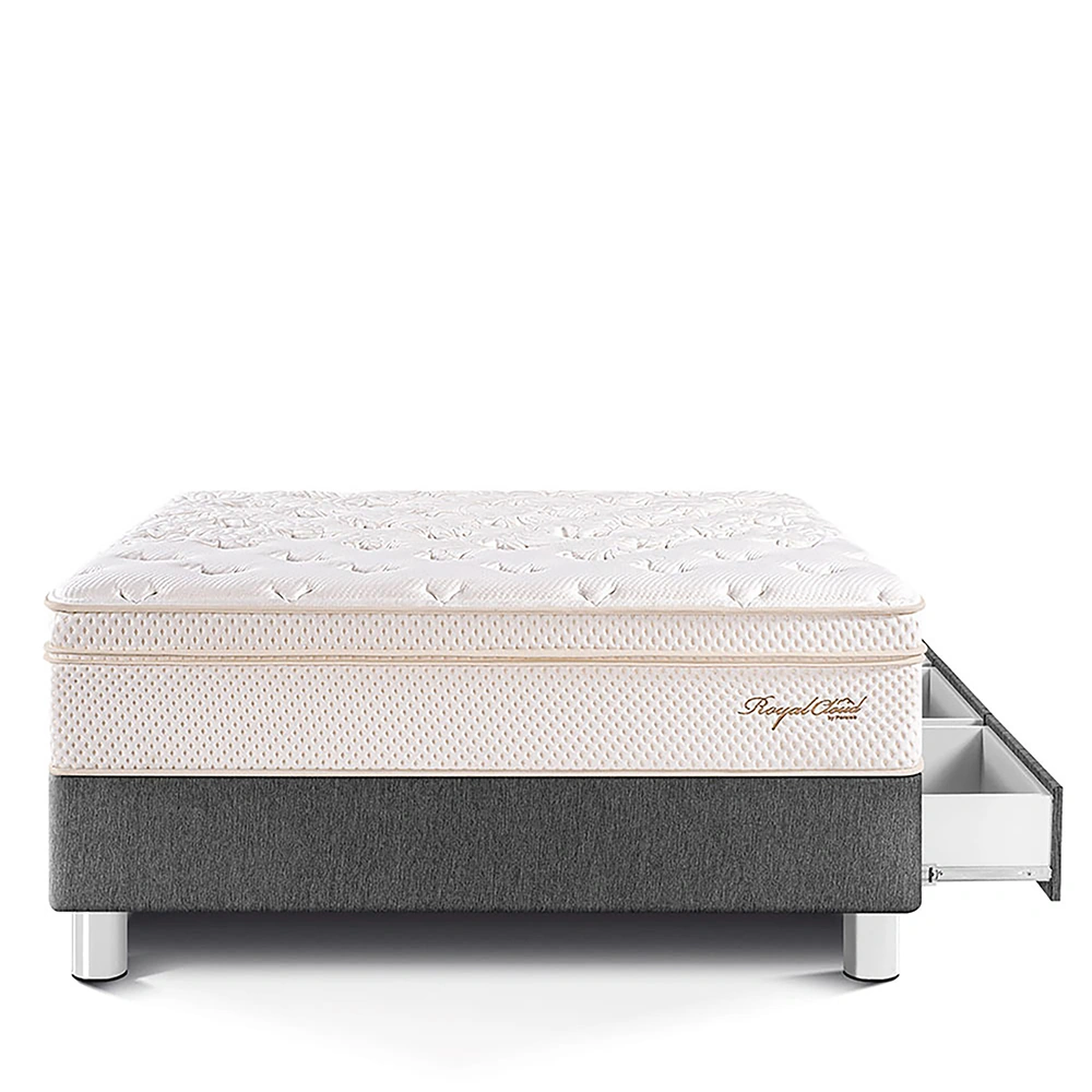 CAMA CON CAJONES PARAÍSO ROYAL CLOUD 1.5 PLAZAS GRIS + 1 ALMOHADA VISCOELÁSTICA - 3