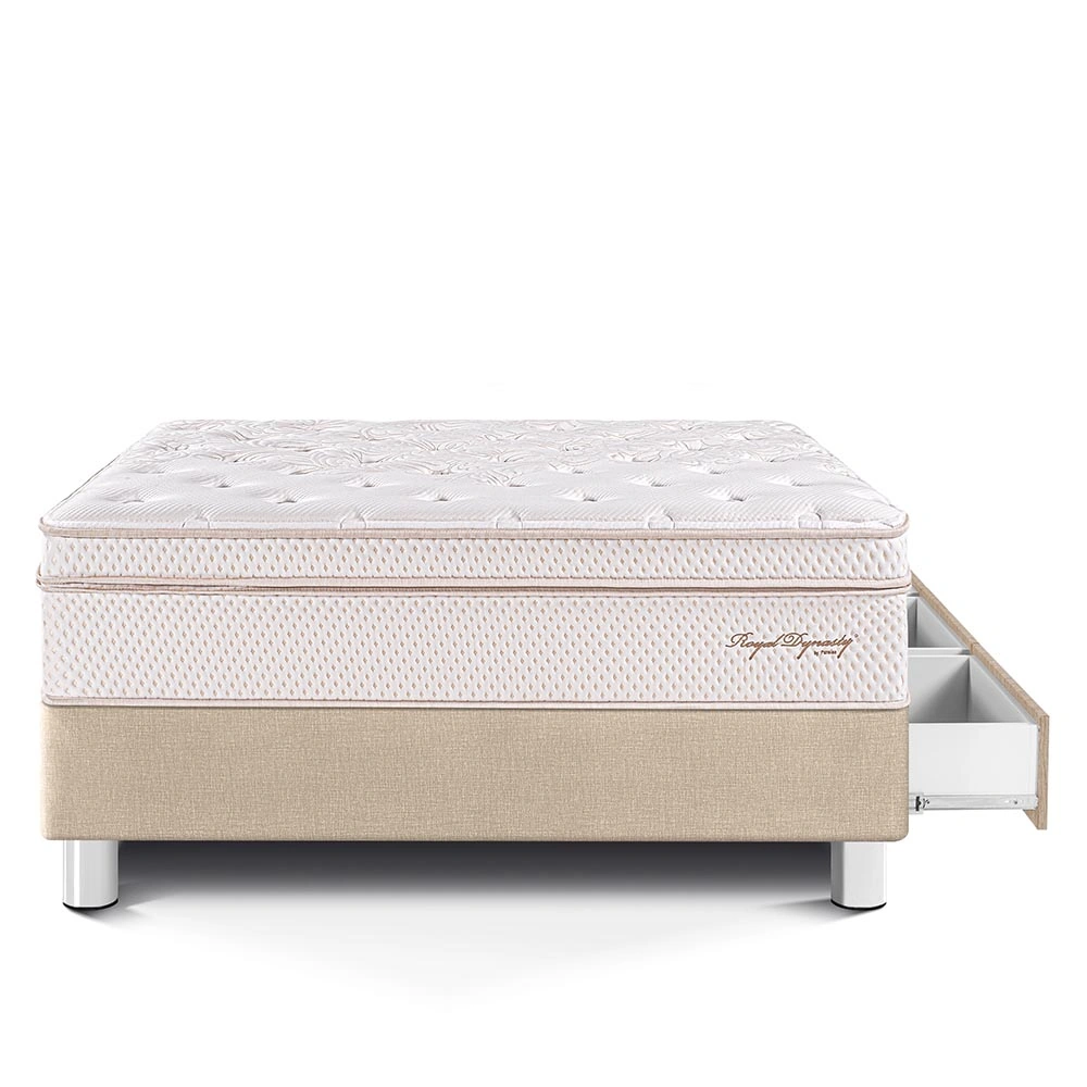 CAMA CON CAJONES PARAÍSO ROYAL DYNASTY 1.5 PLAZAS CHAMPAGNE + 1 ALMOHADA VISCOELÁSTICA - 3