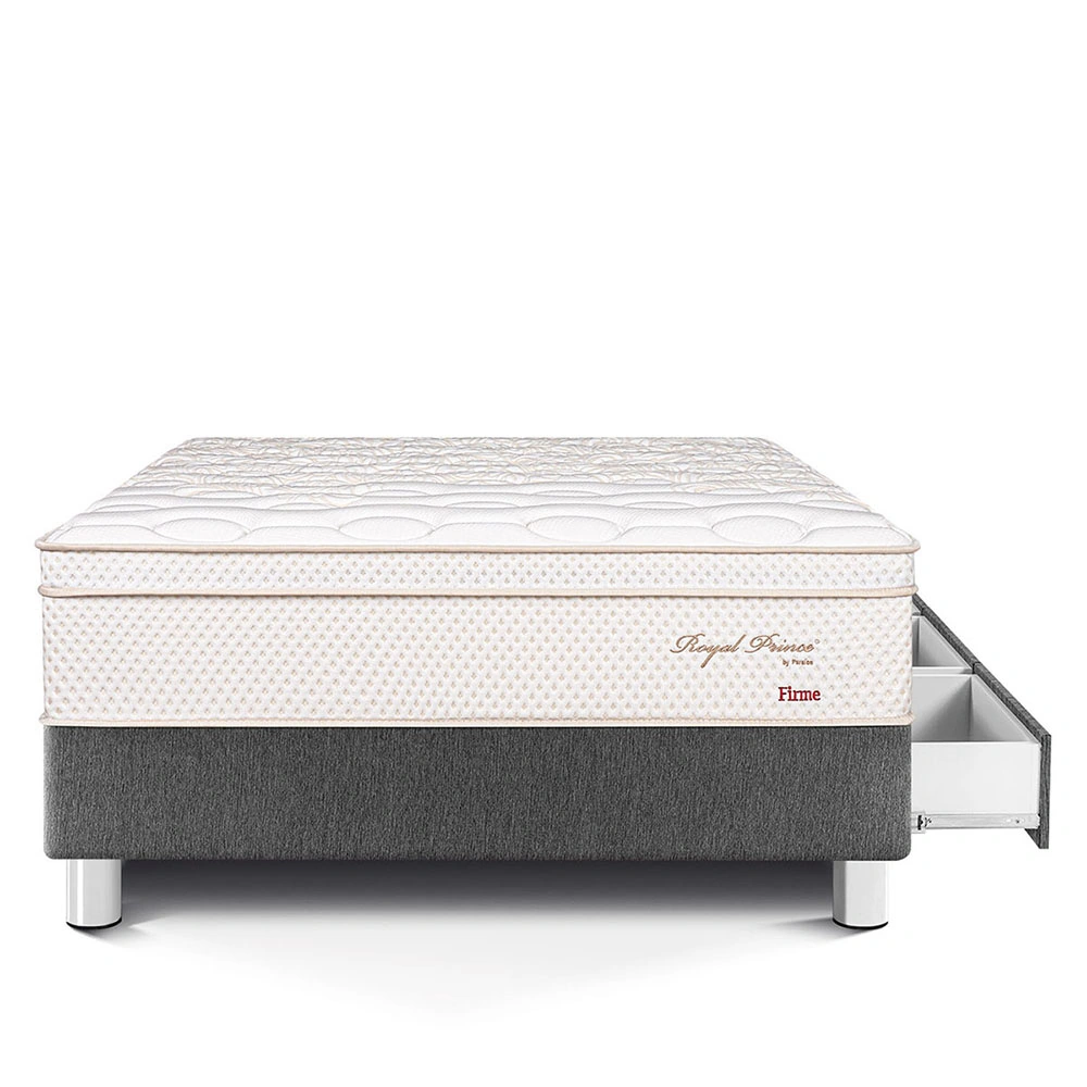 CAMA CON CAJONES PARAÍSO ROYAL PRINCE 1.5 PLAZAS GRIS + 1 ALMOHADA VISCOELÁSTICA - 3