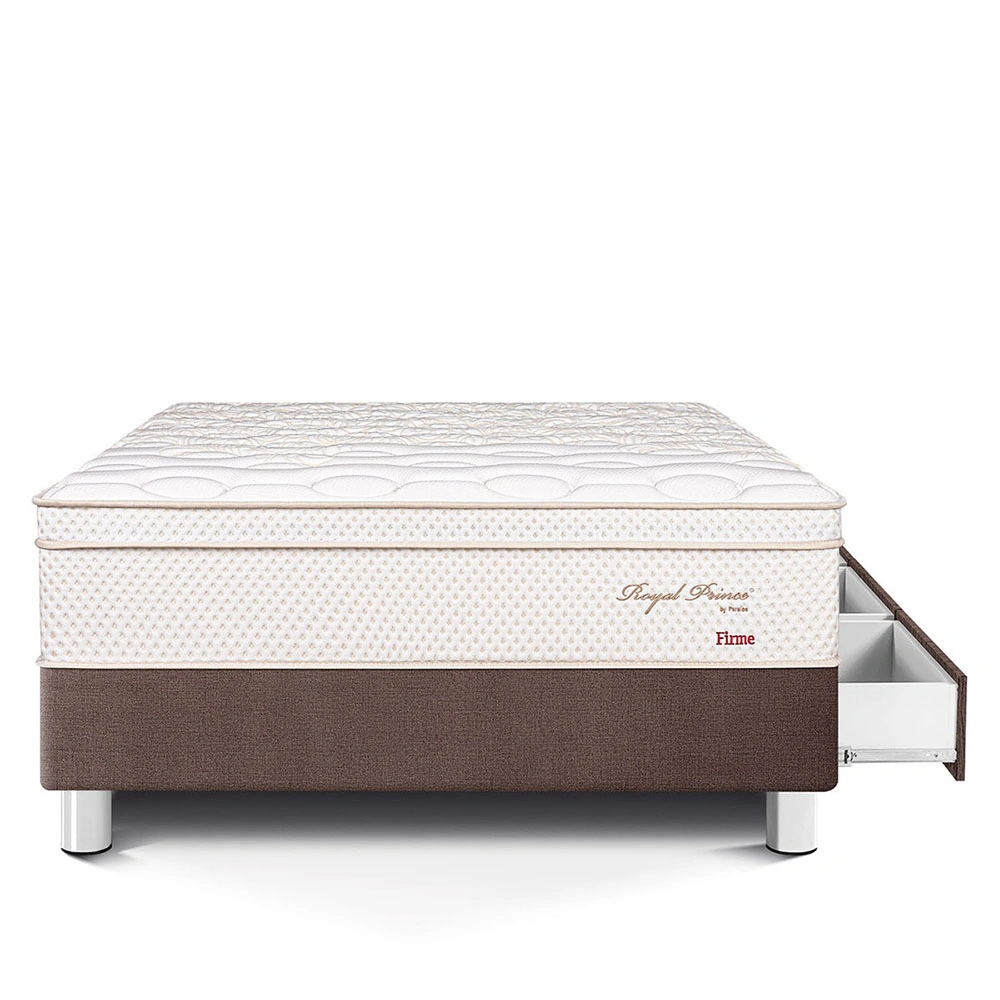 CAMA CON CAJONES PARAÍSO ROYAL PRINCE 1.5 PLAZAS CHOCOLATE + 1 ALMOHADA VISCOELÁSTICA - 3