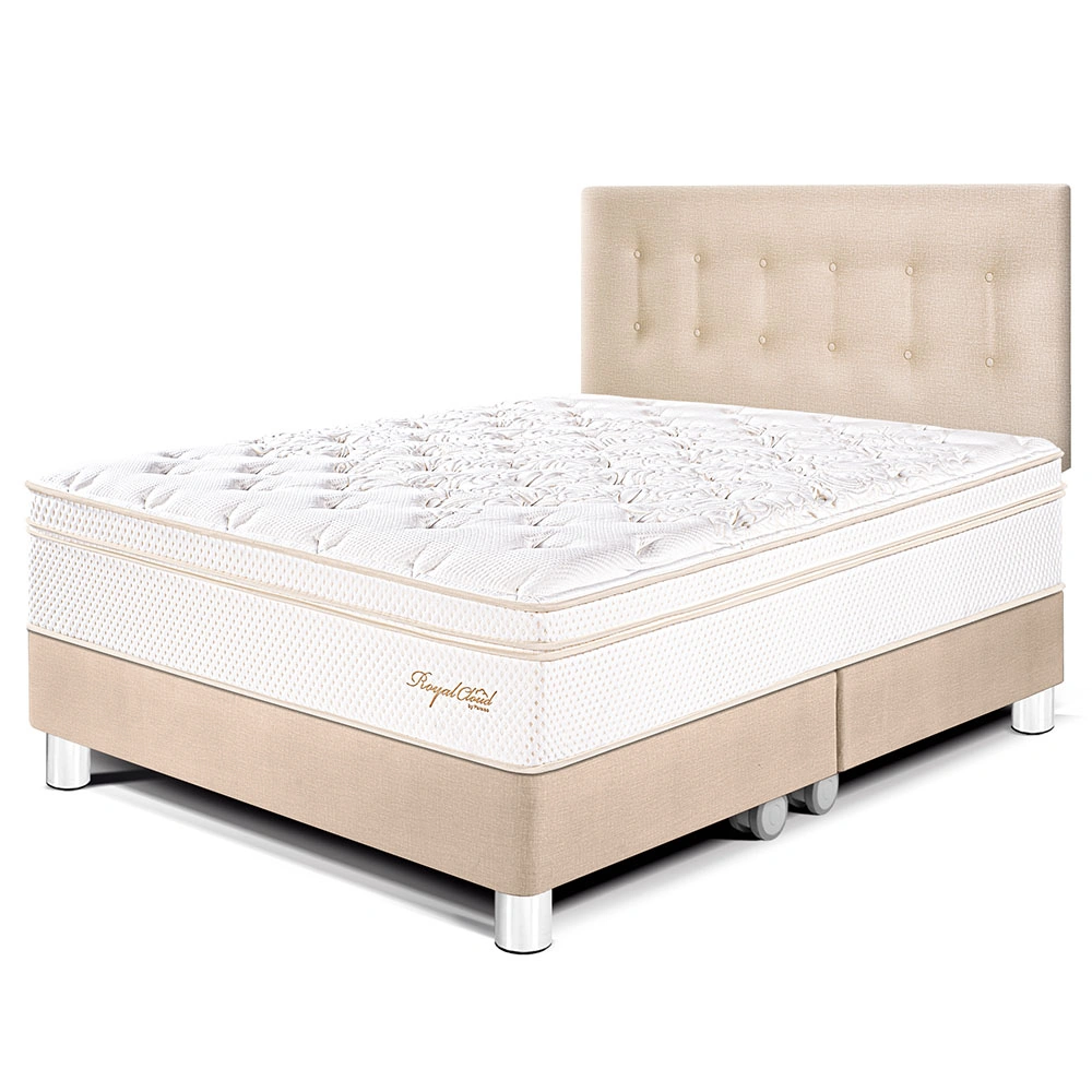 DORMITORIO PARAÍSO ROYAL CLOUD QUEEN CHAMPAGNE + 2 ALMOHADAS VISCOELÁSTICAS - 1