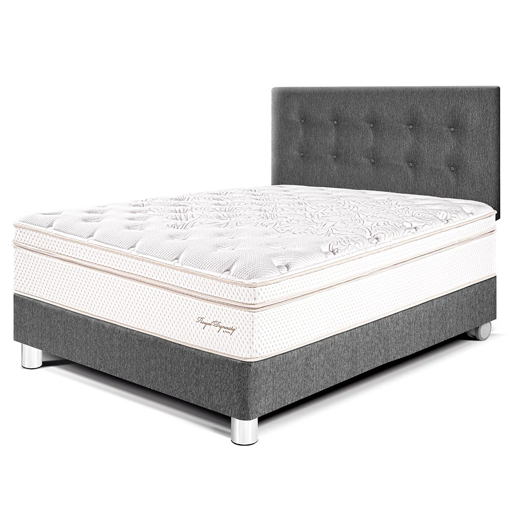 DORMITORIO PARAÍSO ROYAL DYNASTY 2 PLAZAS GRIS + 2 ALMOHADAS VISCOELÁSTICAS - 1