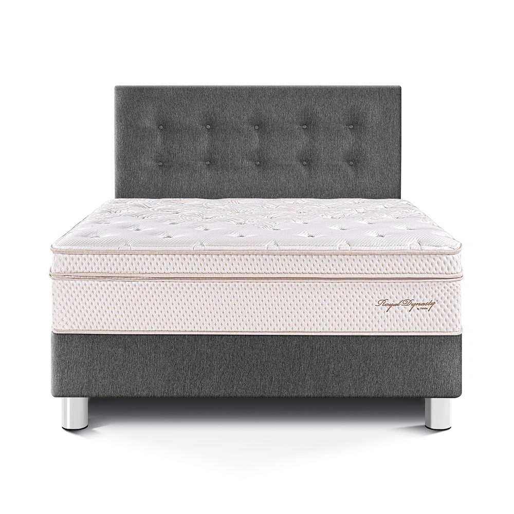 DORMITORIO PARAÍSO ROYAL DYNASTY 2 PLAZAS GRIS + 2 ALMOHADAS VISCOELÁSTICAS - 3