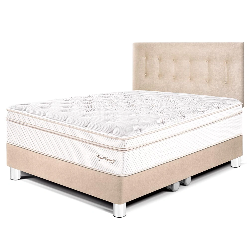 DORMITORIO PARAÍSO ROYAL DYNASTY QUEEN CHAMPAGNE + 2 ALMOHADAS VISCOELÁSTICAS - 1