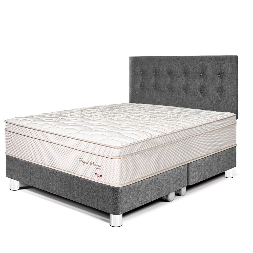 DORMITORIO PARAÍSO ROYAL PRINCE QUEEN ROYAL PRINCE GRIS + 2 ALMOHADAS VISCOELÁSTICAS - 1