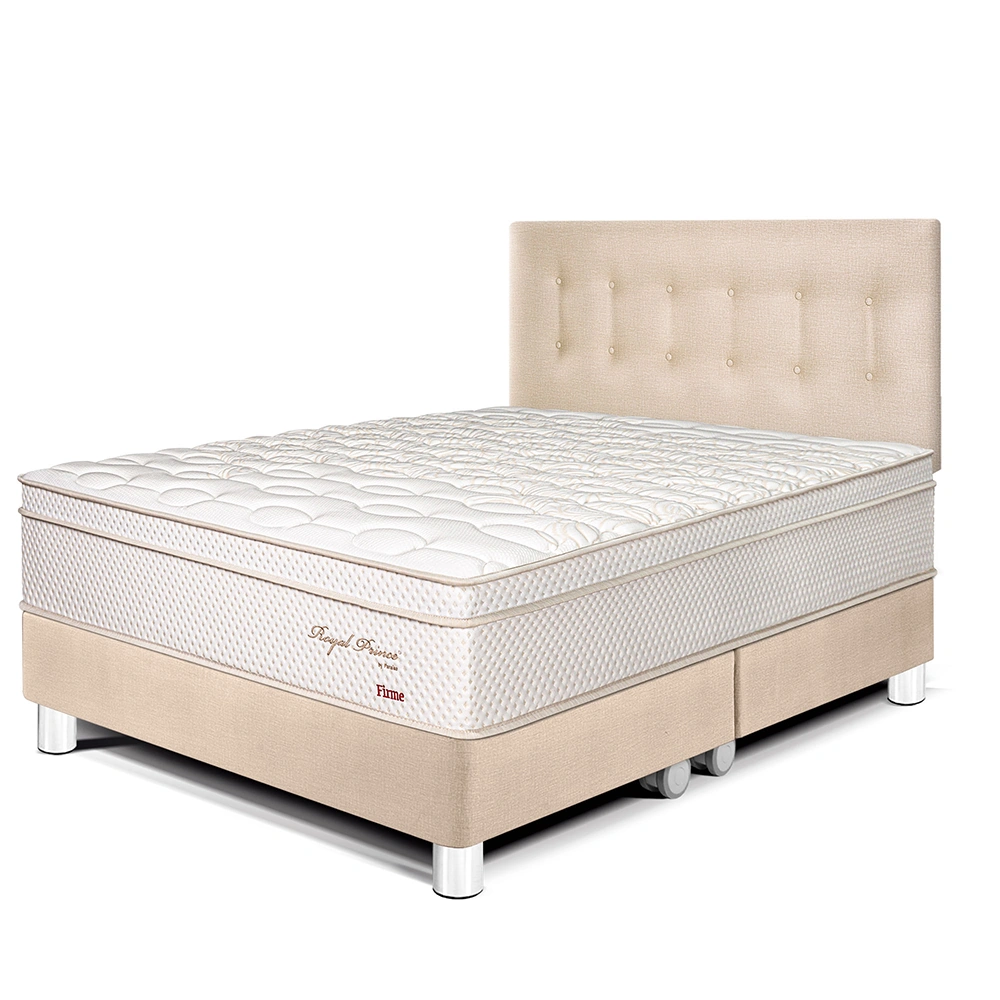 DORMITORIO PARAÍSO ROYAL PRINCE QUEEN CHAMPAGNE + 2 ALMOHADAS VISCOELÁSTICAS - 1