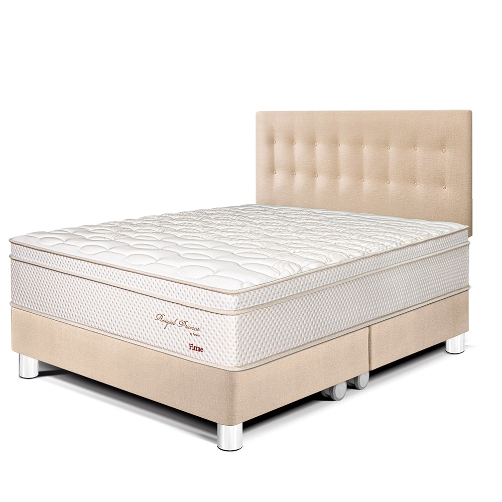 DORMITORIO PARAÍSO ROYAL PRINCE KING CHAMPAGNE + 2 ALMOHADAS VISCOELÁSTICAS - 1